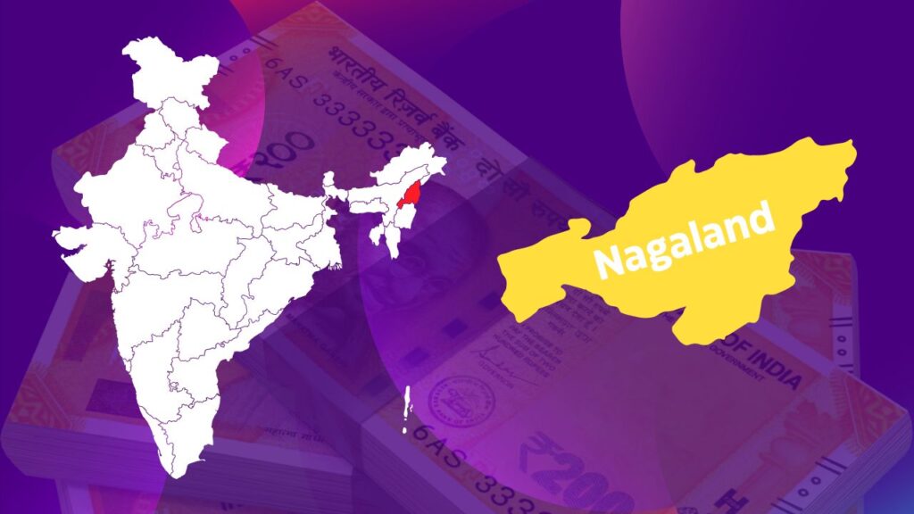 India map highlighting Nagaland to display their lottery schemes.