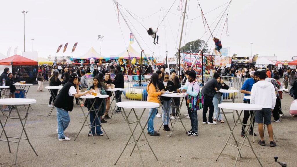 Children's play area in foodieland night market food festival