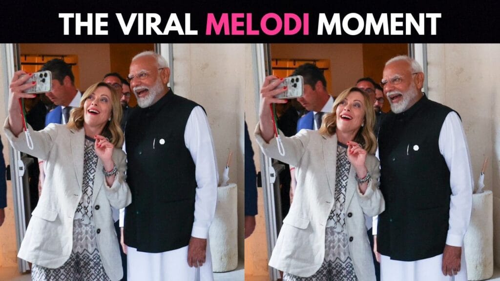 Italian PM Giorgia Meloni and PM Narendra Modi Melodi Viral Selfie.