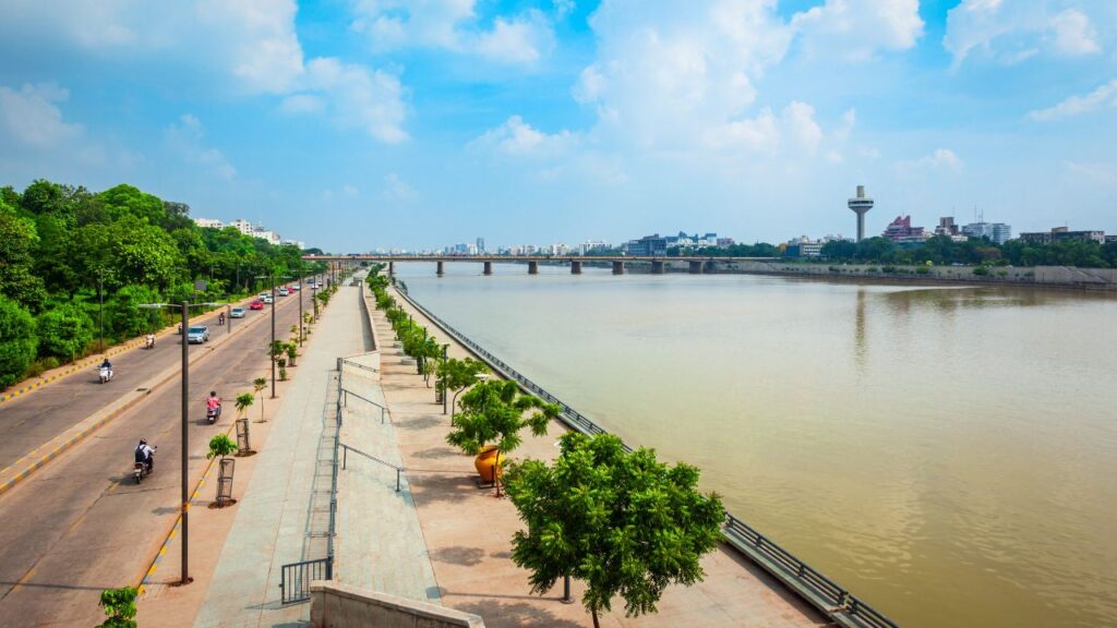 Sabarmati riverfront in Ahmedabad.