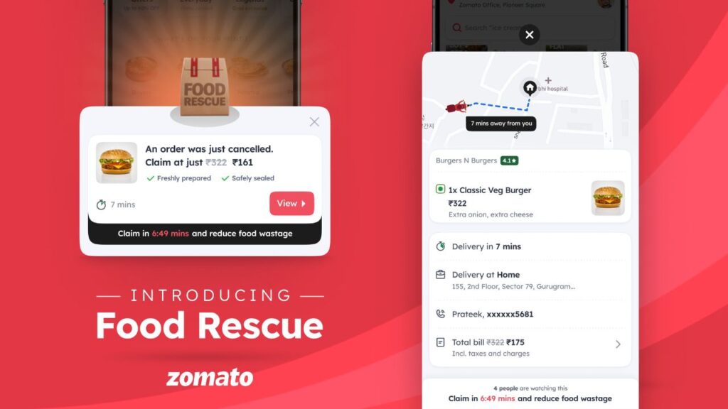 Zomato food rescue feature